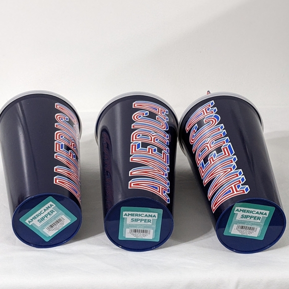 Americana 4th Of July Patriotic Sipper Cup With Lid & Straw, Bundle of 3, NWT - Picture 3 of 4